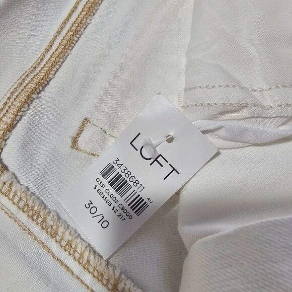 NWT LOFT WHITE/CREAM THE KICK CROP HIGH RISE PANT SIZE 30 - Picture 11 of 15